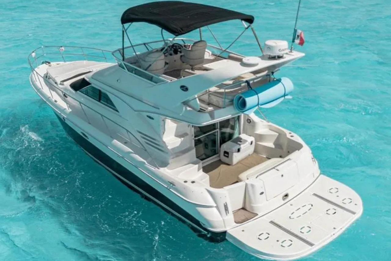 坎昆：租用Sea Ray F43游艇前往伊莎贝拉岛坎昆：海雷F43游艇租赁 - 6小时前往伊斯拉穆赫雷斯岛