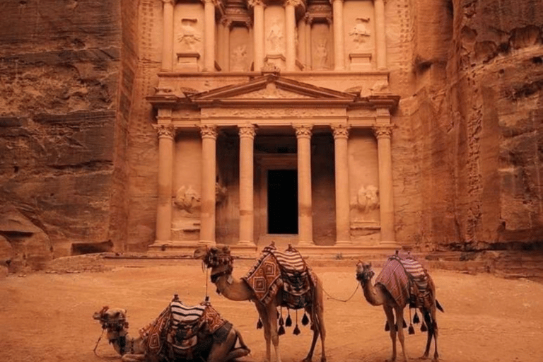 Passeio de um dia inteiro de Amã a Petra com passeio a cavalo no deserto