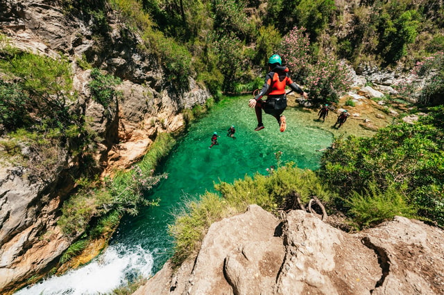 From Granada: Rio Verde Canyoning Tour