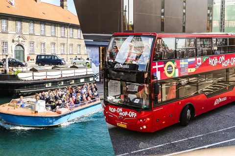 Copenhague: Passeio de ônibus Hop-On Hop-Off com opção de passeio de barco