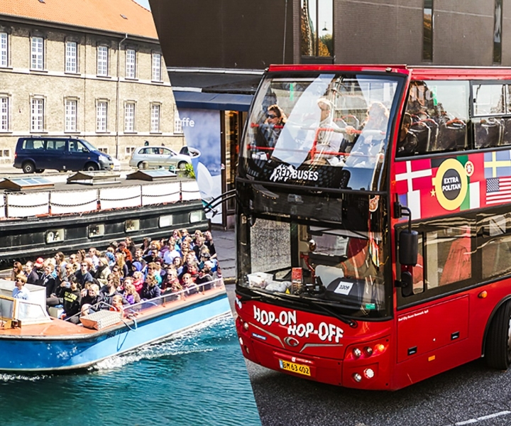 Copenaghen: tour in autobus Hop-on Hop-off con tour in barca opzionale