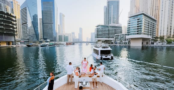 Dubai Harbour And Marina Yacht Cruise with Ain Dubai & BBQ