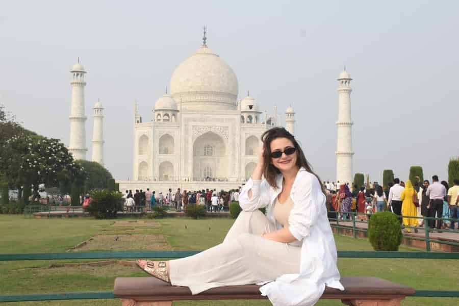 Von Delhi aus: Sonnenaufgang Taj Mahal und Agra Fort Private Tagestour. Foto: GetYourGuide