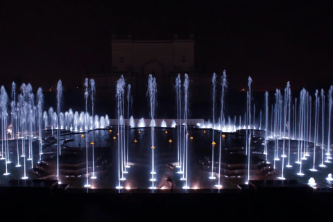 Delhi: Akshardham Temple Tour with Light & Water Show Akshardham Water & Light Show with Car+Guide.
