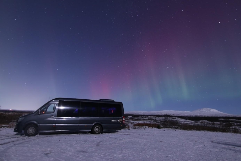 Reykjavik: Prywatna wycieczka po zorzy polarnej minibusemZwiedzanie Northern Lights przez Minibus