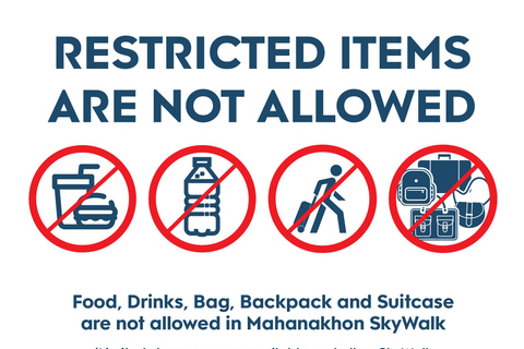 Bangkok: Bilet wstępu do Mahanakhon SkyWalk z opcjami[W ciągu dnia: Drink (Bilet + Napój bezalkoholowy) Ostatnie wejście o 15:30