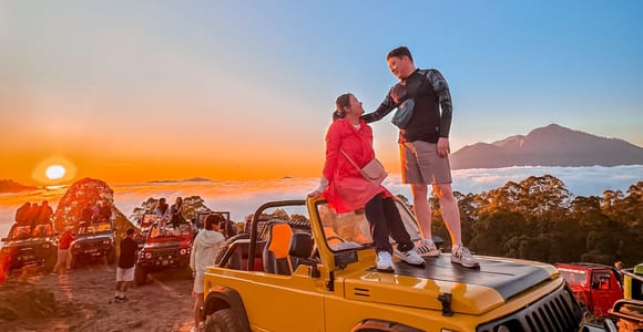 Bali: Mount Batur Sunrise, Black Lava & Waterfall Jeep Tour