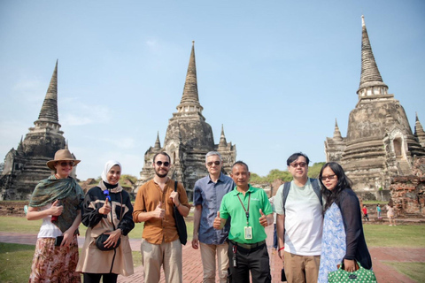 Bangkok: Ayutthaya, ferrovia e mercati galleggianti Tour di un giorno interoTour privato in inglese