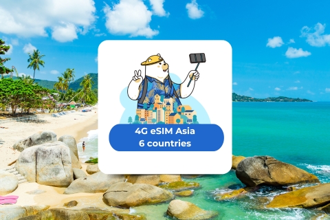 Asia: eSIM Datos móviles (6 países)Asia: eSIM Datos móviles (6 países) 50 GB/30 días