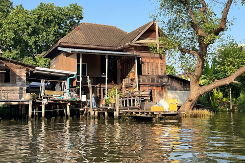 3 heures de visite privée du marché flottant de Bangkok en bateau plat