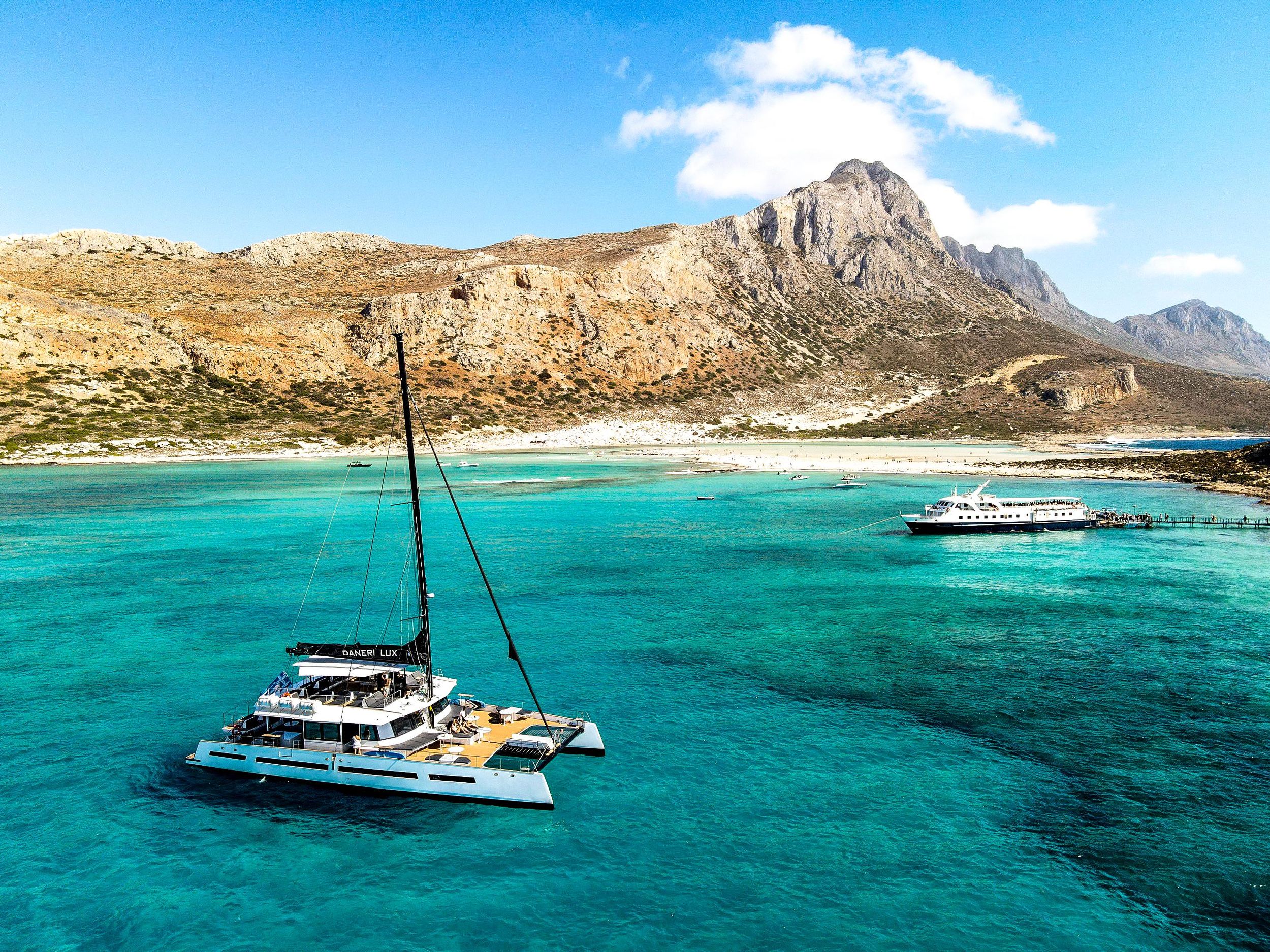 Katamaran-Tour nach Balos & Gramvousa: Mahlzeiten, Getränke & Transfer
