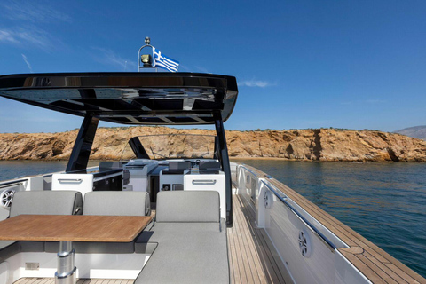 Caldera Private Cruise with Luxury Fjord 52 Motor Yacht Sunset Cruise
