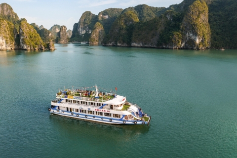 Z Hanoi: 1-dniowa wycieczka do Zatoki Halong: jaskinia, wyspa, kajak