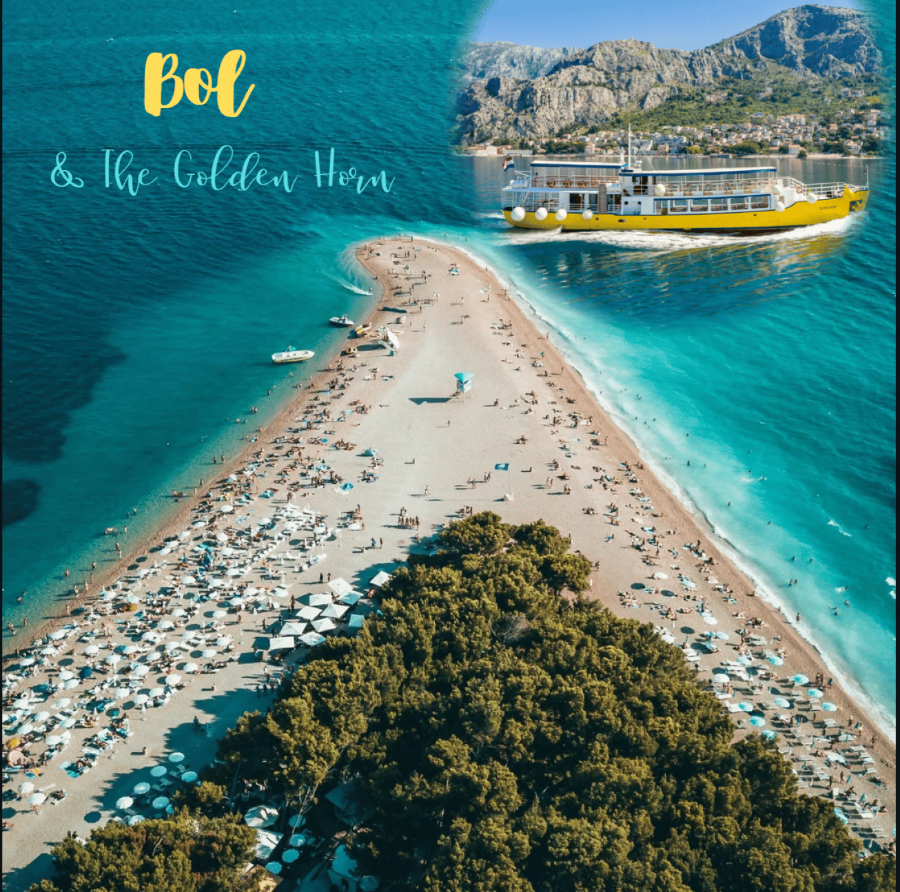 Von Omiš: Bootsausflug nach Bol und zum Goldenen Horn mit Mittagessen