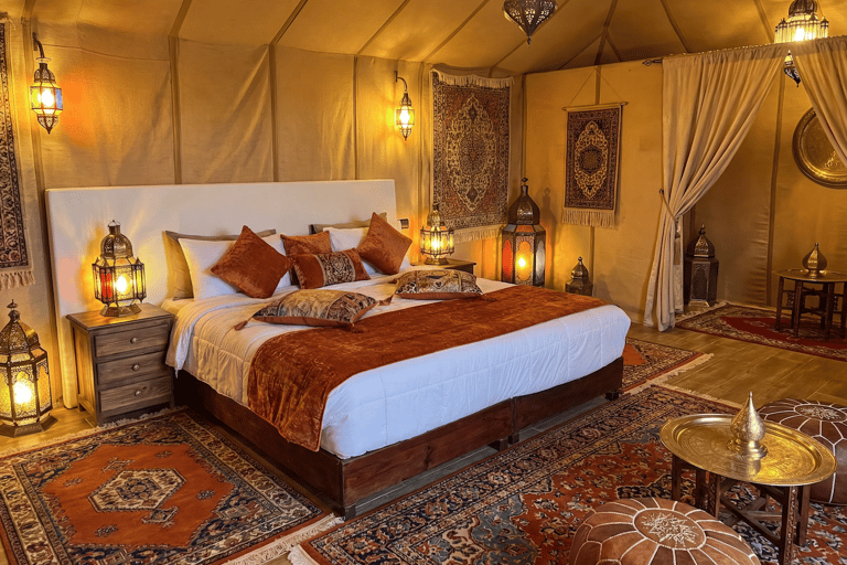 Marrakech: 3-Day Merzouga Sahara Desert Tour & Luxury Camp Option 3 — Premium Desert Experience