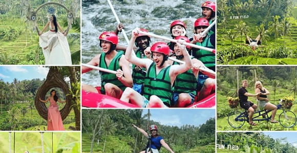 Ubud: Rafting, Zipline, Swing, Sky Bike & Rice Fields Trip