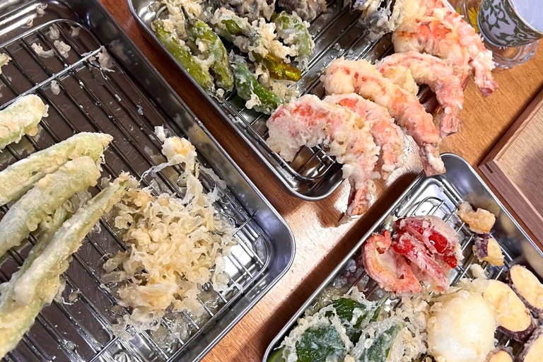 Autentyczna japońska klasa gotowania Tempura i zupa miso w OsaceOsaka Authentic Tempura &amp; Miso Soup Japan Lekcje gotowania