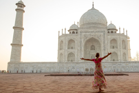 Vanuit Delhi: Taj Mahal, Agra Fort en Baby Taj TourTour met gids + alleen AC-auto