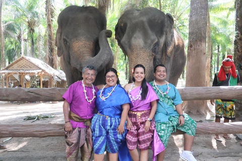 Krabi: Elephant Feeding Program with Traditional Thai Dress