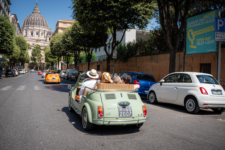 Timeless Rome: A Journey in Fiat 500 or Convertible Fiat 500 Shared Vintage Convertible Fiat 500 experience