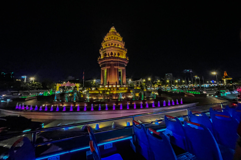 Phnom Penh: Night Bus Tour with Drinks, Snacks, and Music