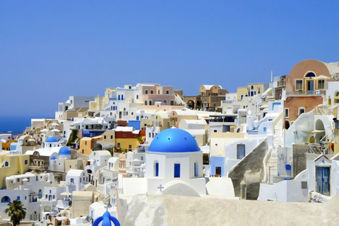 Santorin : visite de l'île en bus et croisière au crépuscule