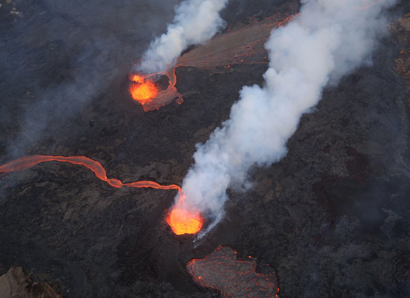 Fra Reykjavik: Helikoptertur i det nye vulkanske område