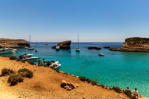 From Bugibba: Comino and Gozo Cruise with Swim Stops