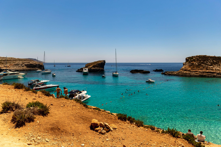 From Bugibba: Comino and Gozo Cruise with Swim Stops