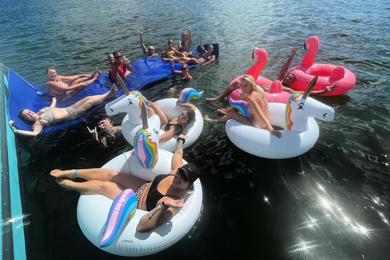 Party Pontoon Boat w/ Captain, Private up to 12ppl 6 Hours Boat Rental For 12 People