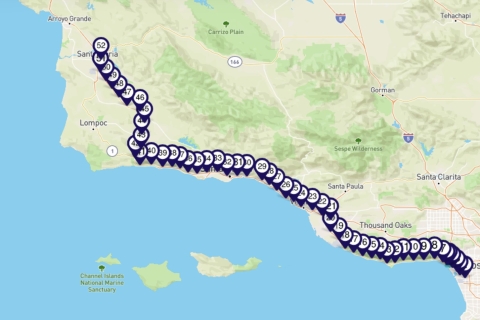 Van Los Angeles: autorit tussen LA en Santa MariaPacific Coast Highway: audiotour tussen LA en Santa Maria