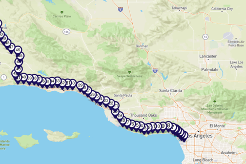 Van Los Angeles: autorit tussen LA en Santa MariaPacific Coast Highway: audiotour tussen LA en Santa Maria