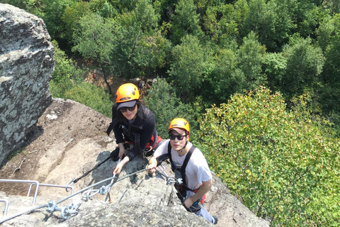 Tyroparc: Via Ferrata Guided Tour and Zipline Combo Ticket Summer: Via Ferrata Guided Tour and 2 Zipline Combo Ticket