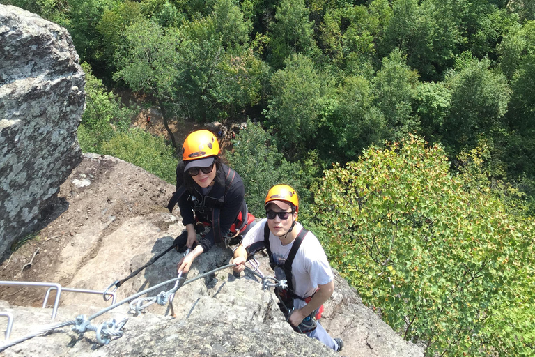 Tyroparc: Via Ferrata Guided Tour and Zipline Combo Ticket Summer: Via Ferrata Guided Tour and 2 Zipline Combo Ticket