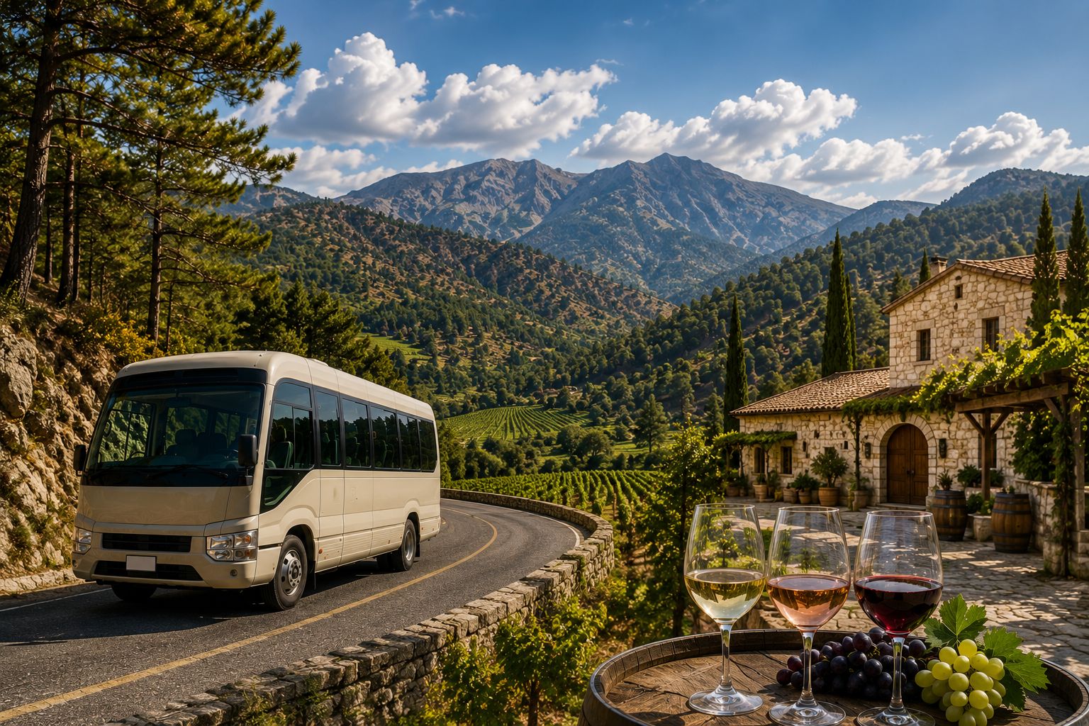 Paphos: Authentische zyprische Dörfer & Weinprobe im Minibus