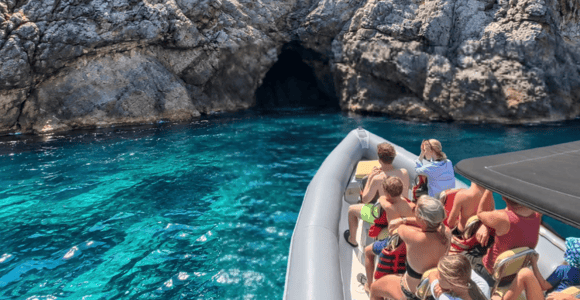 Can Picafort: Schnellboot-Abenteuer: Grotten & Schnorcheln