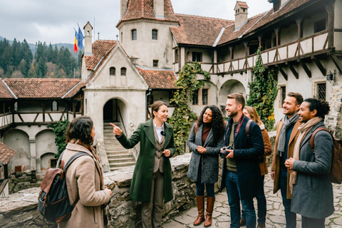 From Bucharest: Peles Castle, Bran Castle & Brasov Day Tour MINIVAN Tour with Entrance tickets included to Peles & Bran