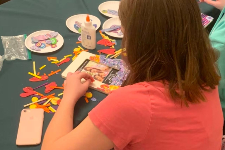 Create a mosaic in a Boston artist's studio