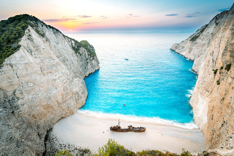 Zakynthos boat trip to Blue Caves and shipwreck site