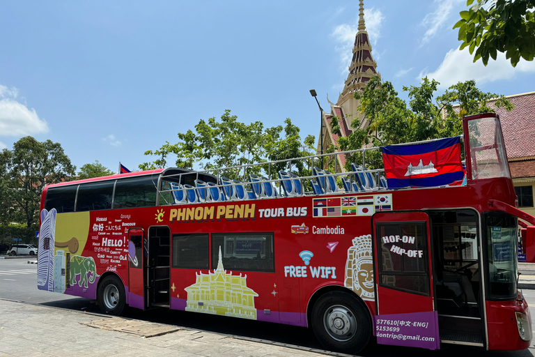 Phnom Penh: Hop-On Hop-Off Bus Ticket and Mekong Cruise Phnom Penh: Hop-On Hop-Off Bus Free Cruise Ticket-2 Day Pass