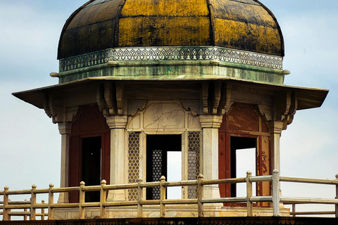 From Delhi: Sunrise Taj Mahal & Agra Fort Day Trip by AC Car Tour Guide Services Only