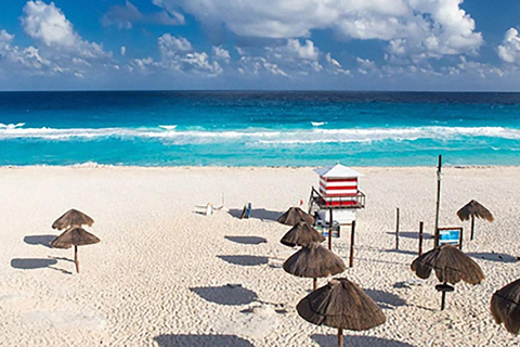 Cancun : Bus en bus à arrêts à arrêts multiples et attractions multiplesCancun : Visite à arrêts multiples de la ville et roue d'observation du ciel