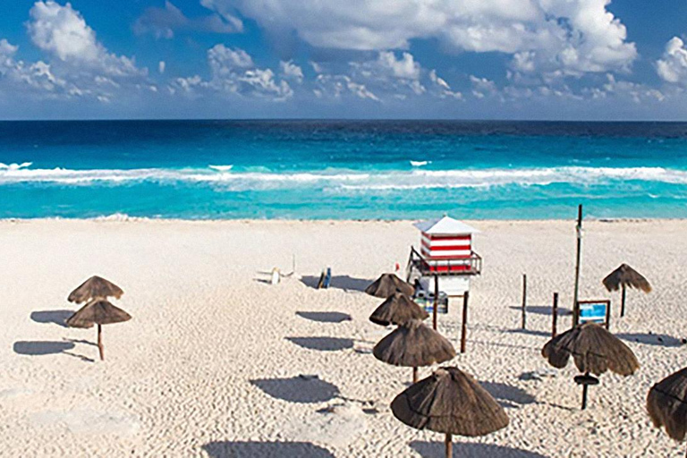 Cancun : Bus en bus à arrêts à arrêts multiples et attractions multiplesCancun : Visite à arrêts multiples de la ville et roue d'observation du ciel