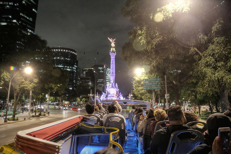 Città del Messico: Tour serale della città in autobus a due pianiTour notturno di Città del Messico