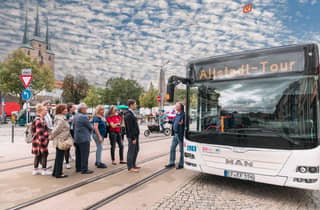 Busfahrt durch die Erfurter Altstadt