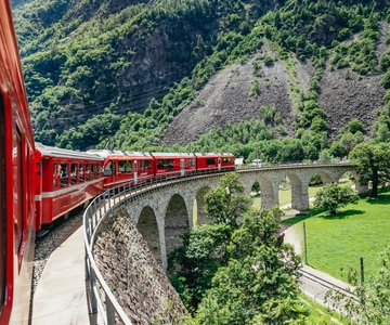 Tirano to St. Moritz: Bernina Red Train Return Day-Ticket
