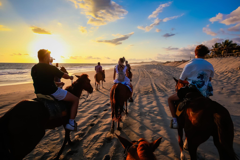 Sunset by Horse on the Beach