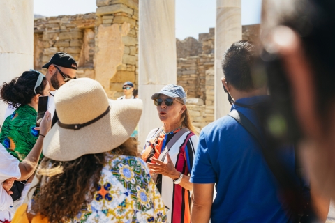 De Mykonos : visite guidée de Delos avec billets coupe-fileVisite en italien
