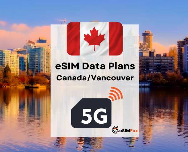 Vancouver : Plan de données Internet eSIM pour le Canada 4G/5G