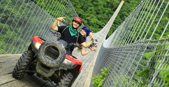 Puerto Vallarta: Jorullo Bridge ATV + ZipLine + Mules